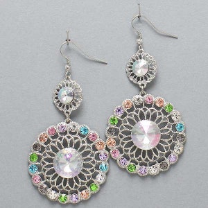 Round Hanging Silver Fashion Earrings