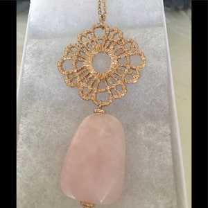 Pink Quartz Fashion Necklace