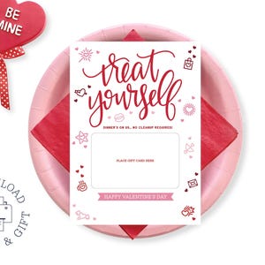 Tarjeta de cita para el día de San Valentín hecha a mano: portatarjetas de regalo DIY, descarga instantánea