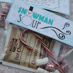 Snowman Soup Label/Tag Printable for Christmas/Holiday Gift - Coordinates with Melted Snowman Label