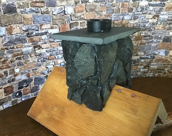 MasonryMiniatures-#77- Dollhouse chimney made from hematite rock