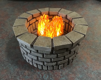 MasonryMniatures #12- Dollhouse fire pit made from handcrafted brick