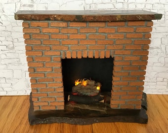 MasonryMiniatures #152- Miniature fireplace made from handcrafted brick