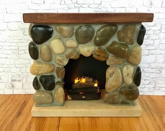 MasonryMiniatures -#154 - Miniature polished stone fireplace