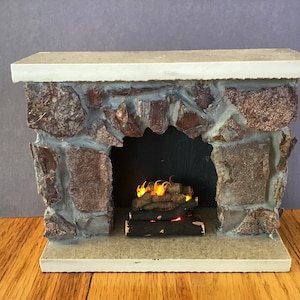 MasonryMiniatures by Rex- # 134- Miniature fireplace made from