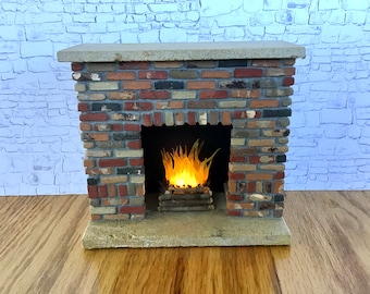 MasonryMiniatures #150- Miniature fireplace built from handcrafted used brick