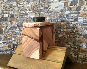 MasonryMiniatures- #81- Dollhouse chimney crafted from rainbow sandstone