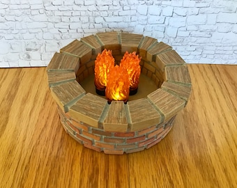 MasonryMiniatures # 13- Fire Pit made from hand crafted brick for miniatures  - NON WORKING