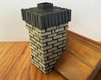 MasonryMiniatures #68 - Miniature chimney crafted from handmade brick /1:12 scale