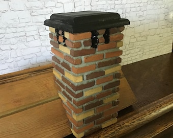 MasonryMiniatures #19- Miniature Chimney made from handcrafted brick 1:12 scale