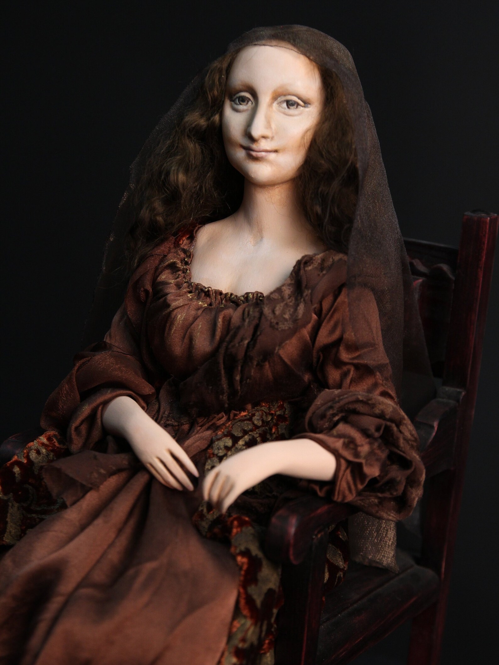 Doll Mona Lisa del Giocondo Paperclay Etsy