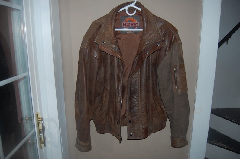 Rare Vintage Midway Leather Er Jacket Men S Akira Image 0