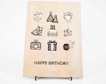 Happy Birthday Wood Card with personal message