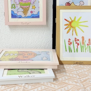 Personalized Kids Art Frame: Front-Loading Display & Storage