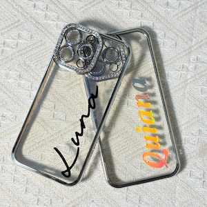 Personalized Cursive Name iPhone Case: Diamond Zircon Frame