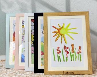 Personalization Kids Artwork Frame,  Fathers Day Gift, Kids Art Display, Kids Artwork Art Print, Children Artwork Frame, Playroom Wall Art