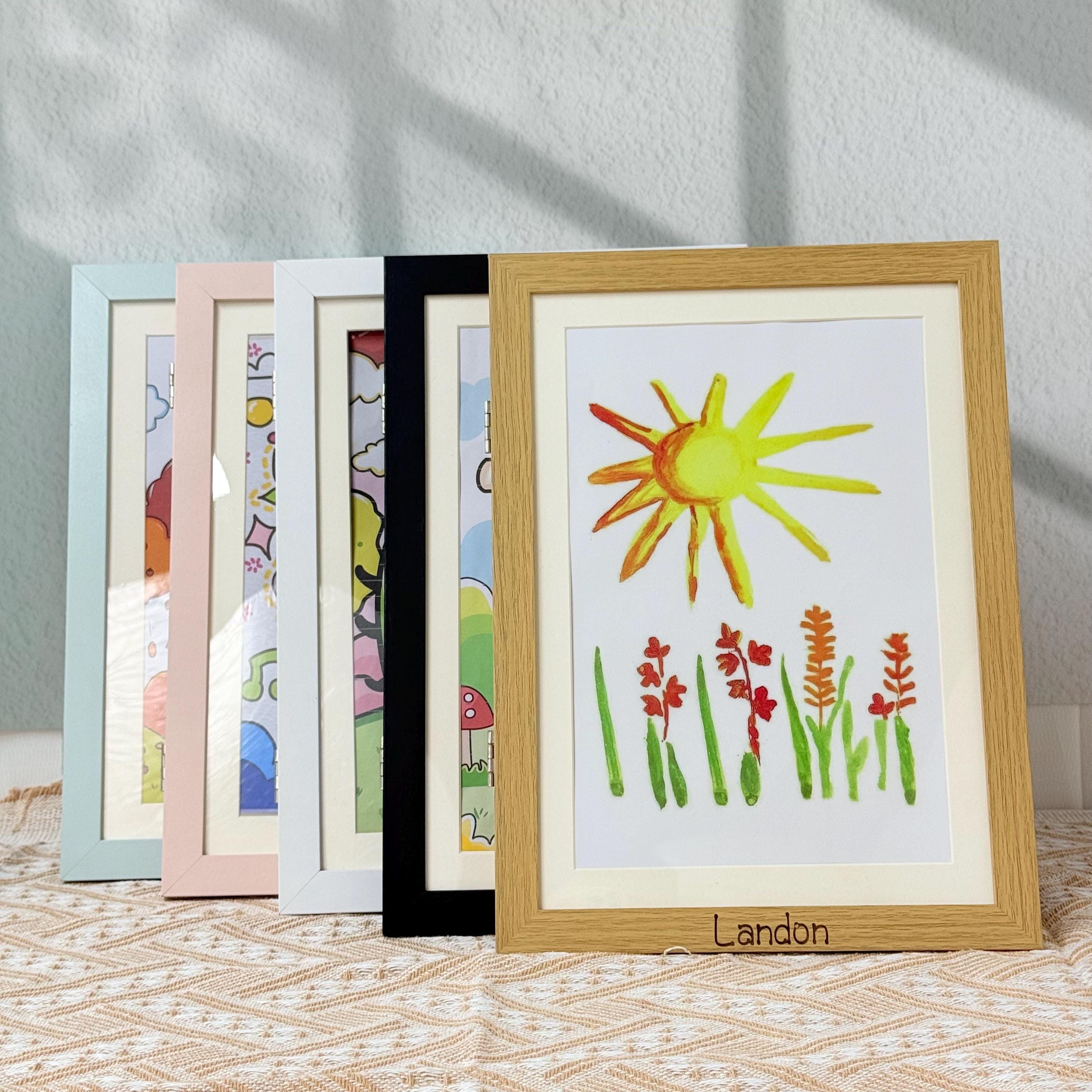 Personalization Kids Artwork Frame,  Fathers Day Gift, Kids Art Display, Kids Artwork Art Print, Children Artwork Frame, Playroom Wall Art