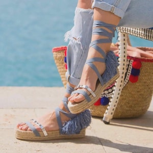 Espadrilles, sandales bohèmes, sandales en corde, bohème chic, chaussures, sandales plates, sandales d&#39;été, espadrilles, sandales bohèmes, chaussures, espadrilles