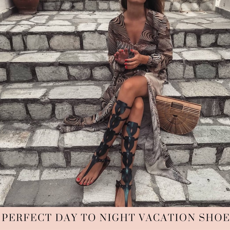 Sandalias Gladiador Plataforma Para Mujer - Piel Auténtica, Varios Colores