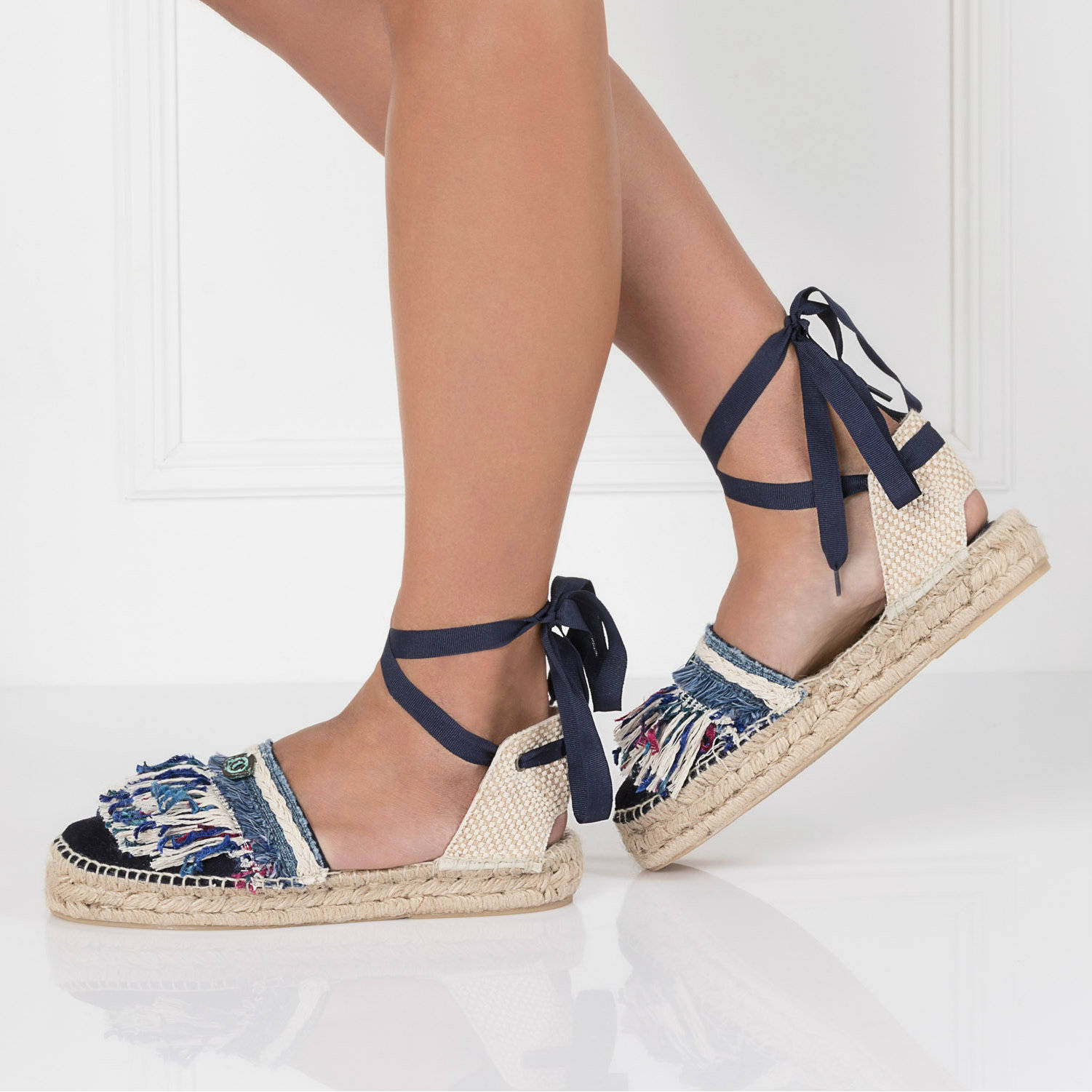 espadrille lace up sneakers