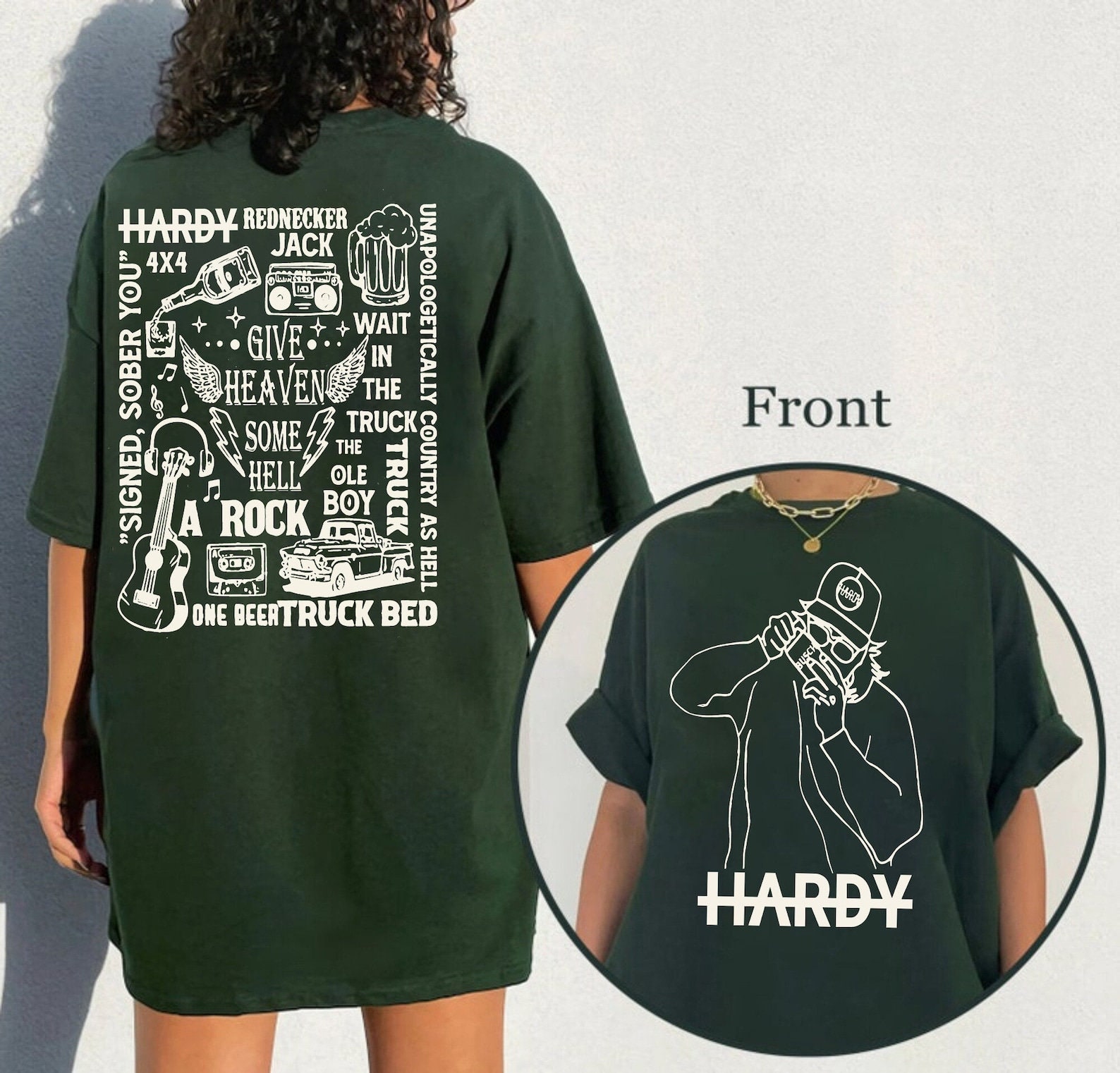 Hadry Gift fans 2side Tshirt, Hadry Shirt, Country Music Shirts, Country Concert Hardyy  Double Sided T-Shirt