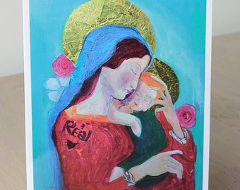 Artcard Maria met rozen