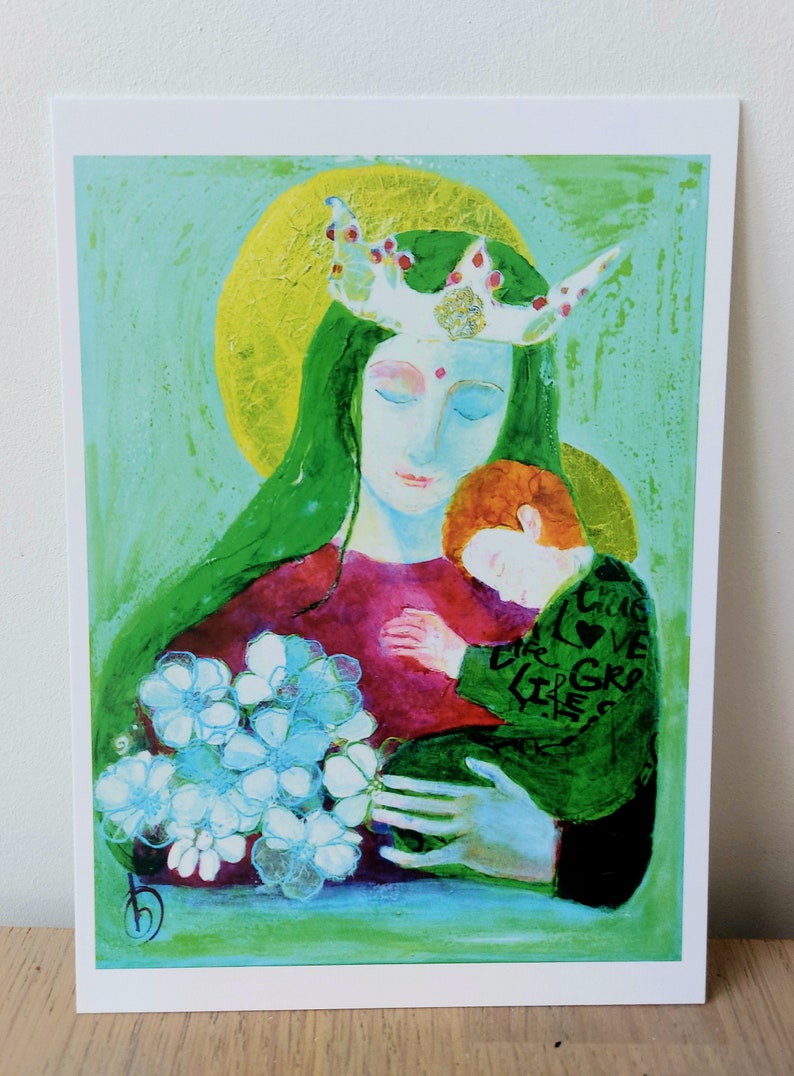 Art card Mary & flowers image 1