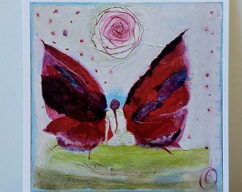 Art card Butterfly woman