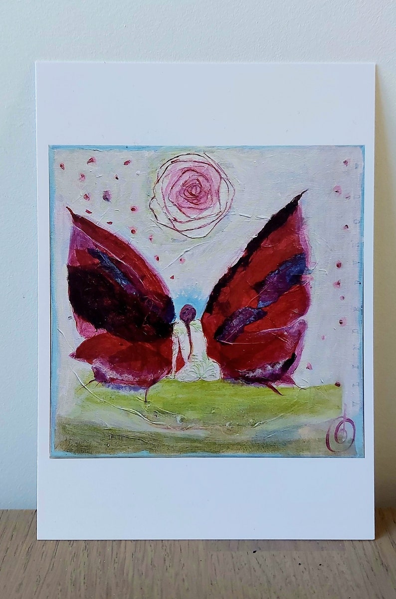 Kunstkaart Vlindervrouw afbeelding 1
