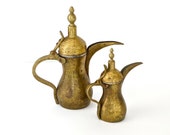 vintage brass dallah 39 s set of two boho decor