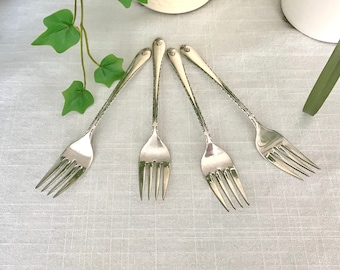 Vintage Silver Dessert Forks, Set of Four, Fine Dining, Hostess Gift