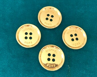 Gold Blazer Buttons, MICHAEL KORS, gold tone metal, Set of 4
