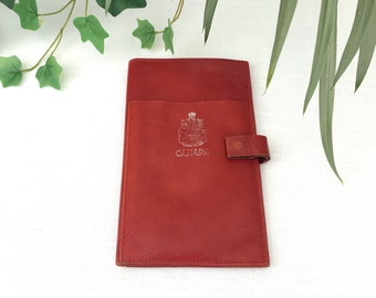 Vintage Large Travel Wallet, Red Leather, 1980s Passport Case, 1980's BUXTON wallet