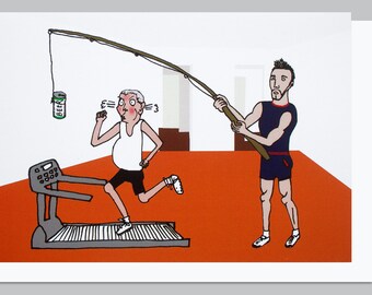 Funny Gym Beer Dad Card, Motivation Fathers Day Card