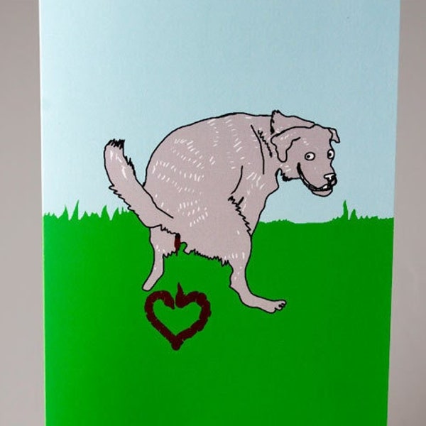 Tarjeta de cumpleaños divertida, tarjeta de cumpleaños de perro, del perro, tarjeta de felicitación inapropiada, tarjeta de felicitación divertida - Grey Dog dice que te amo