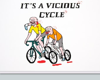 Cycling, Bicycle, Bike, Cyclist, Funny Greeting Card, Funny Birthday Card, Funny Card, Birthday Card For Him - VICIOUS CYCLE