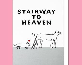 Dog Valentine Card, Cheeky Cute Valentine, Funny Dog Card  - STAIRWAY TO HEAVEN