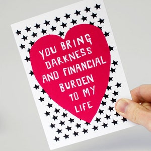 Funny Valentine's Card, for husband, wife, Relationship, Dark Humour, Anti Valentine, Valentine's Love, For Him, For Her FINANCIAL BURDEN image 4
