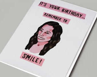 Funny Birthday Card - Funny Greeting Card - Sarcastic Birthday Card - Remember to smile