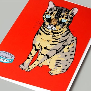 Cat Card, Birthday Card, Greeting Card, Cat Illustration, Cute Cat Card, Art Card, Cat Print, Cat Birthday -  Max The Cat