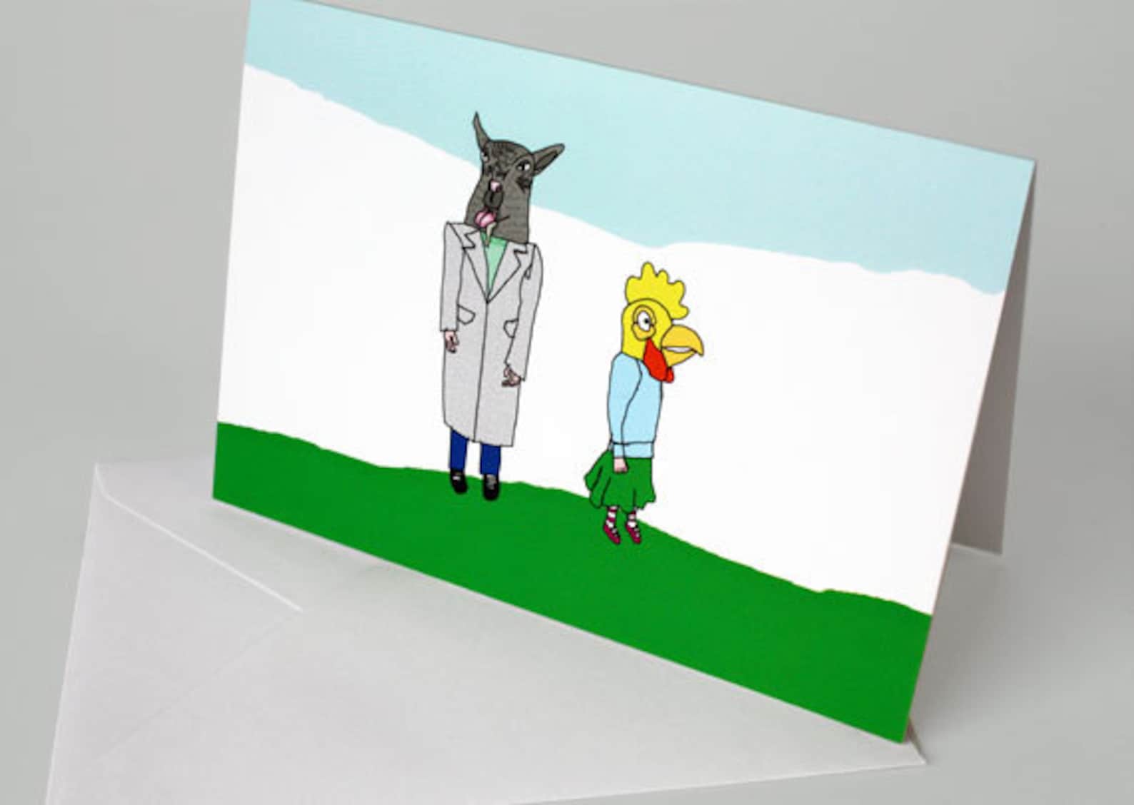 Quirky Card Surreal Birthday Card Illustrated Greeting | Etsy