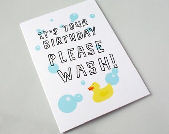 Funny Birthday Card - Birthday Card For Him - Boyfriend Birthday card - Son Birthday Card - Please Wash