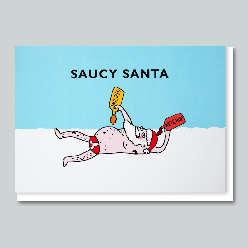 Funny Christmas Card Naughty Christmas Sexy Santa Naughty Etsy 