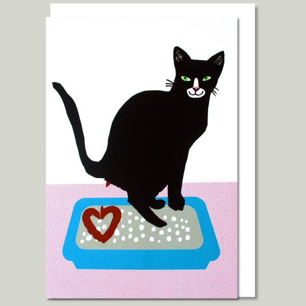 Cat Valentines Card, Funny Valentine's Card, From the Cat, Love Card, For Husband, for Wife, Cat Valentines - Cat says I LOVE YOU