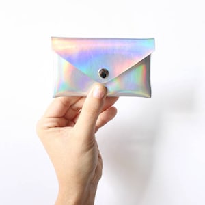 NEW Rainbow Card holder / Holographic wallet, iridescent card holder, faux leather, small wallet