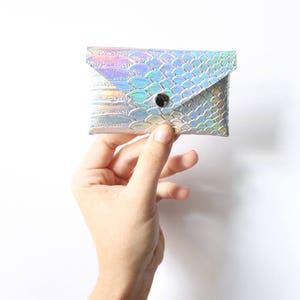 NEUER holografischer Kartenhalter / holografisches Portemonnaie, irisierender Kartenhalter, Kunstleder