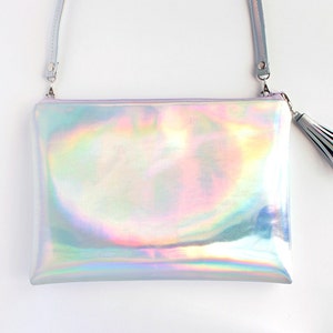 Rainbow Crossbody / Crossbody bag, clutch bag, Mermaid handbag, Holographic bag, iridescent bag, faux leather, Customizable image 4