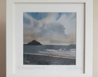 St Michael's Mount Framed Print: Cornish Coast Watercolor Art