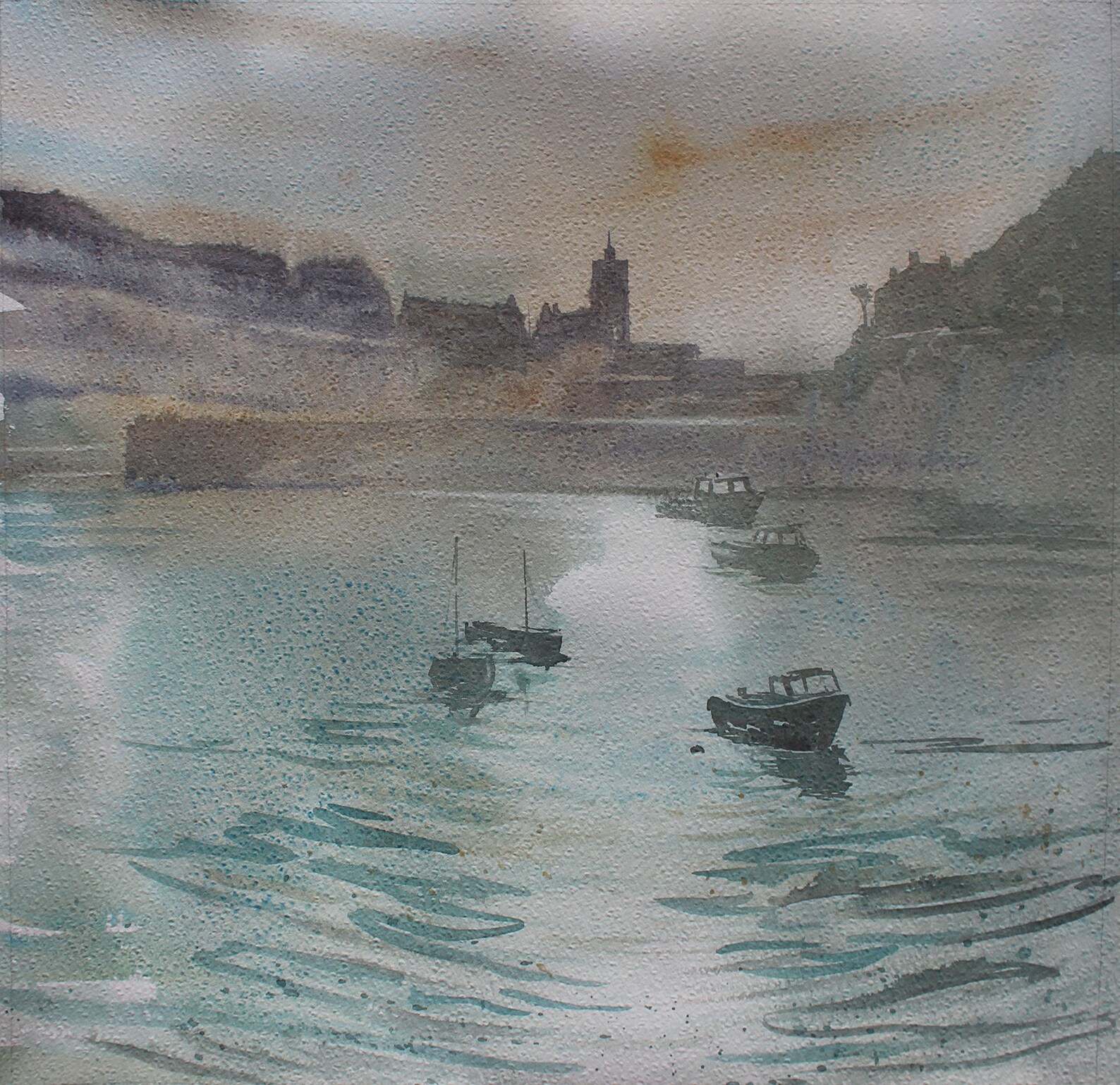 Porthleven Cornwall watercolour painting of Porthleven Etsy
