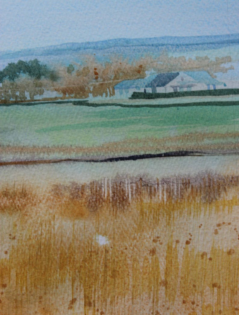 Original watercolor landscape painting of Cornwall Cornish Etsy